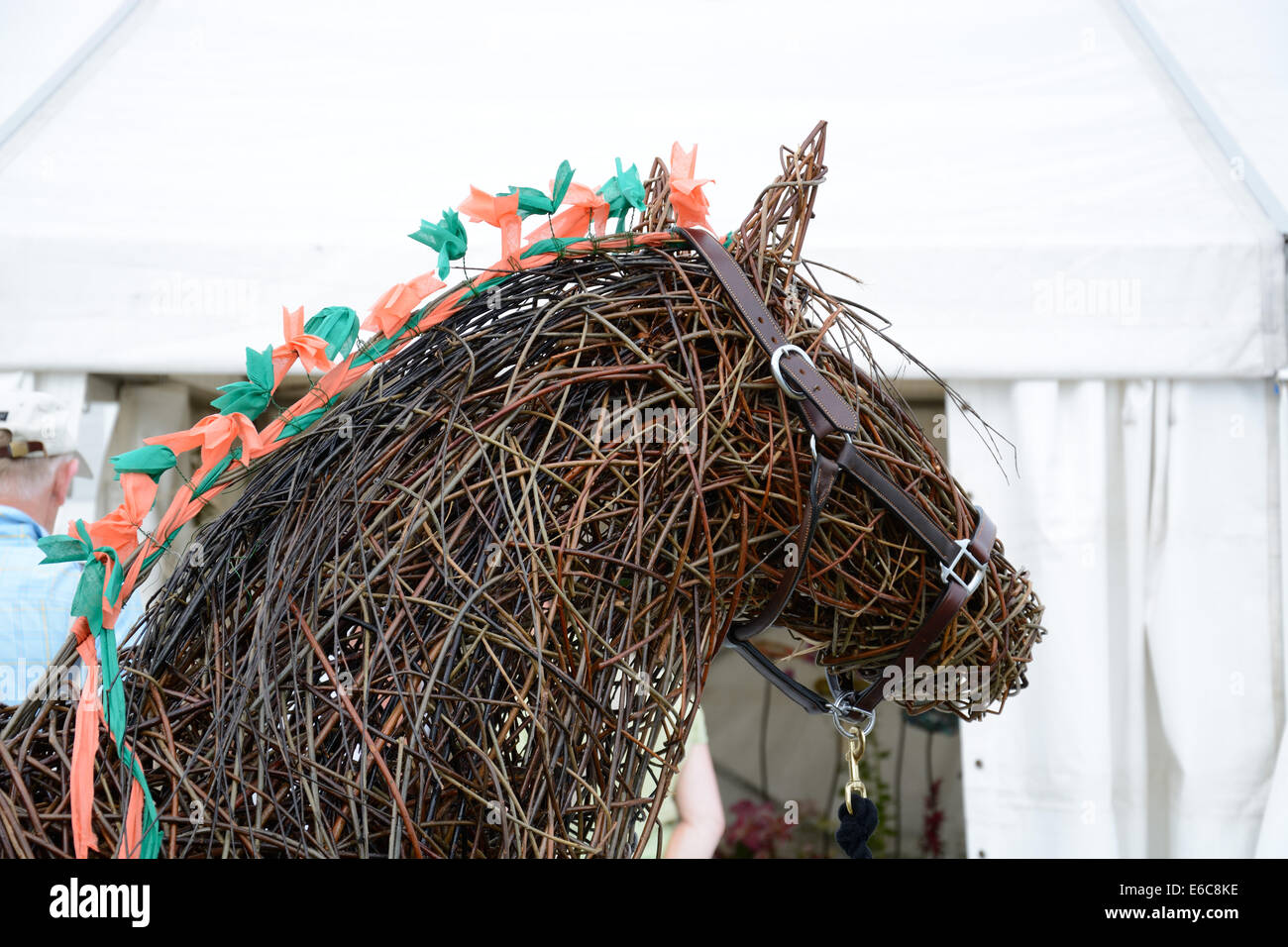 Cavallo in vimini a Tatton Park, Inghilterra. Foto Stock