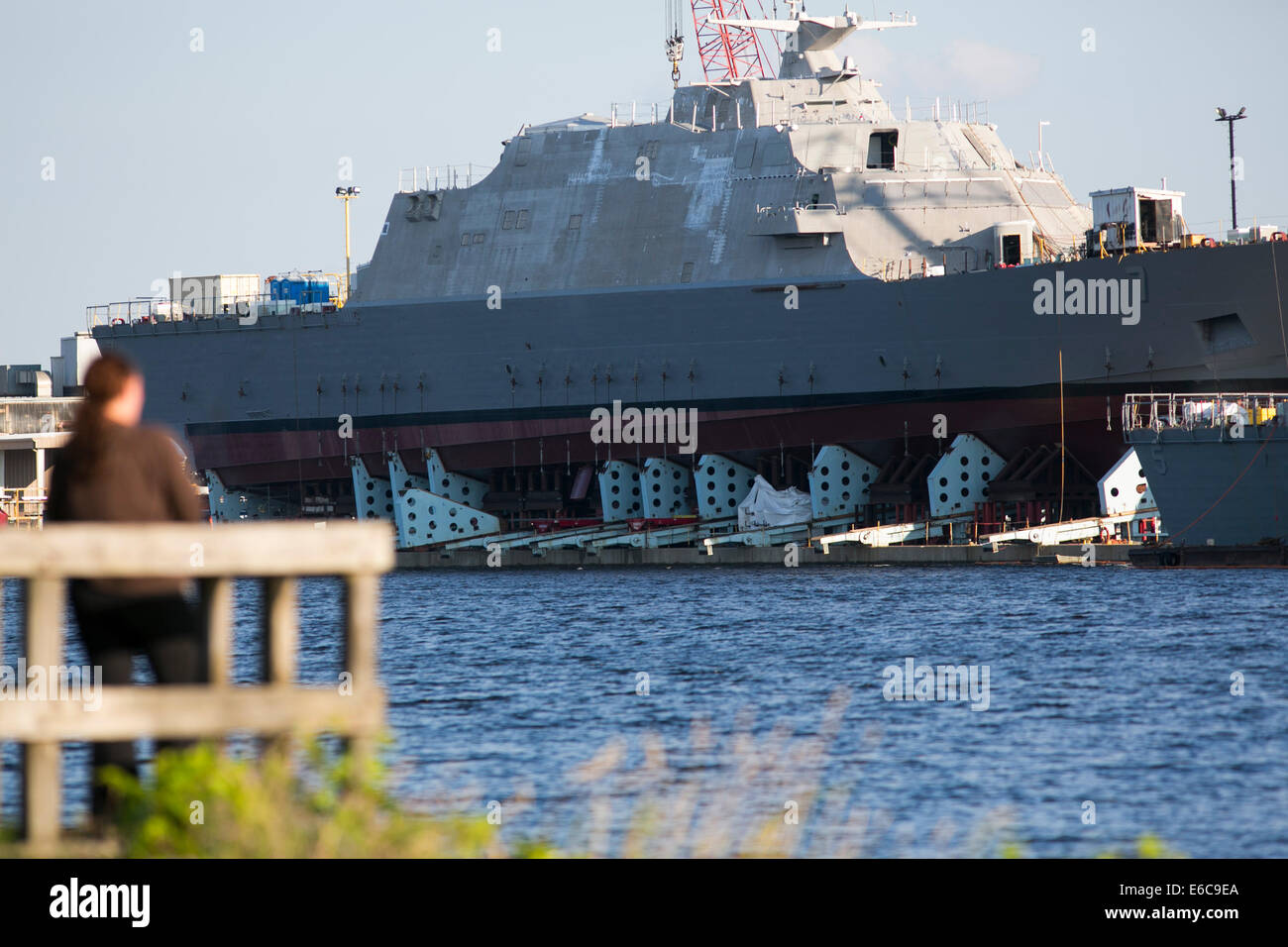 Marina degli Stati Uniti Littoral Combat Ships in costruzione a Marinette Marine Corporation di Marinette, Wisconsin. Foto Stock