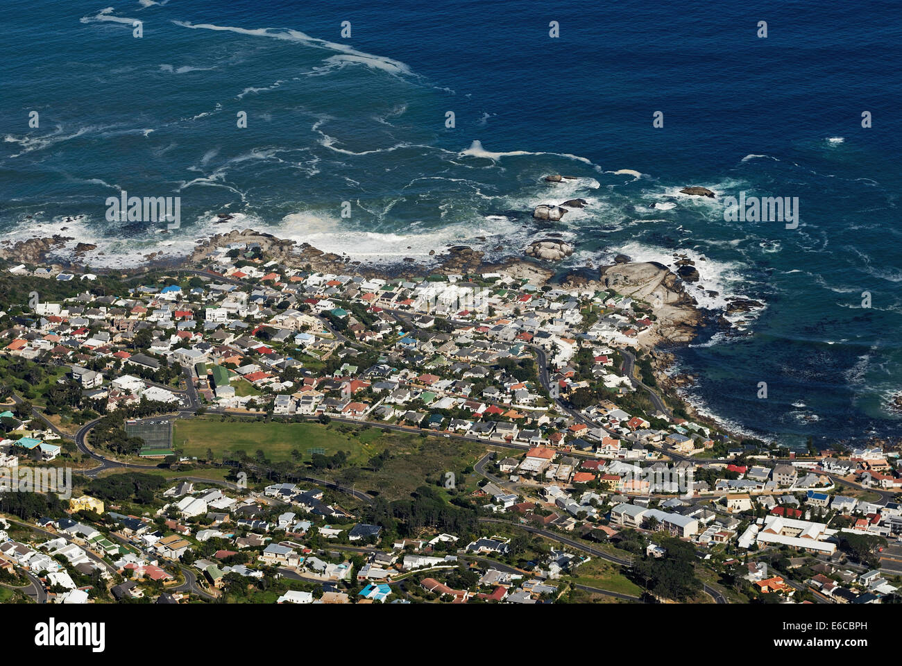 Punto mare da Table Mountain (vista aerea), Cape Town, Provincia del Capo Occidentale, Sud Africa Foto Stock