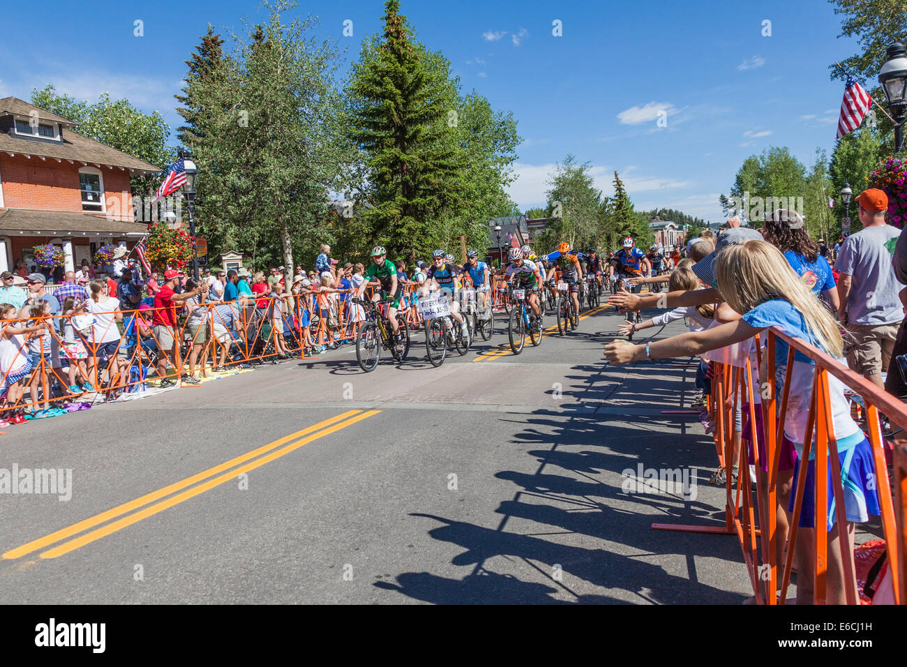 Quarto di luglio sfilata in Breckenridge Foto Stock