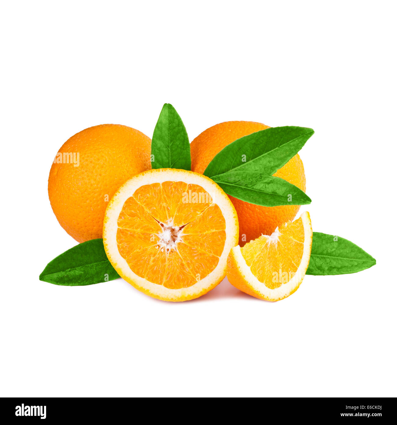 Frutta di arancia isolati su sfondo bianco Foto Stock