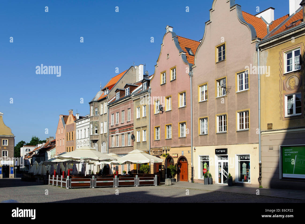 Case a timpano al mercato in Olsztyn , Polonia, Europa Foto Stock