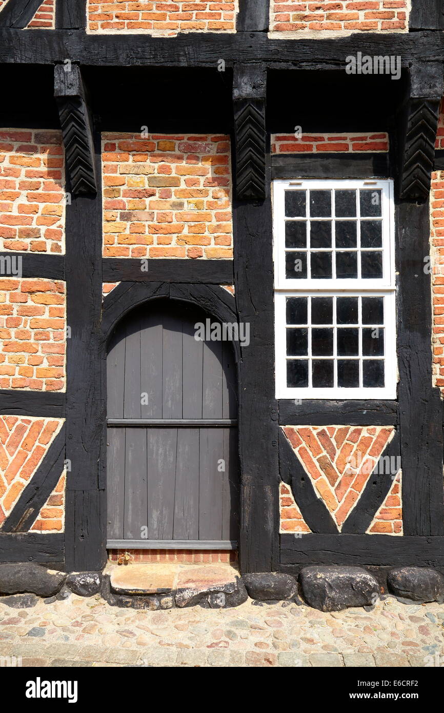 Casa in legno e muratura, Città Vecchia, Ribe, Danimarca Foto Stock