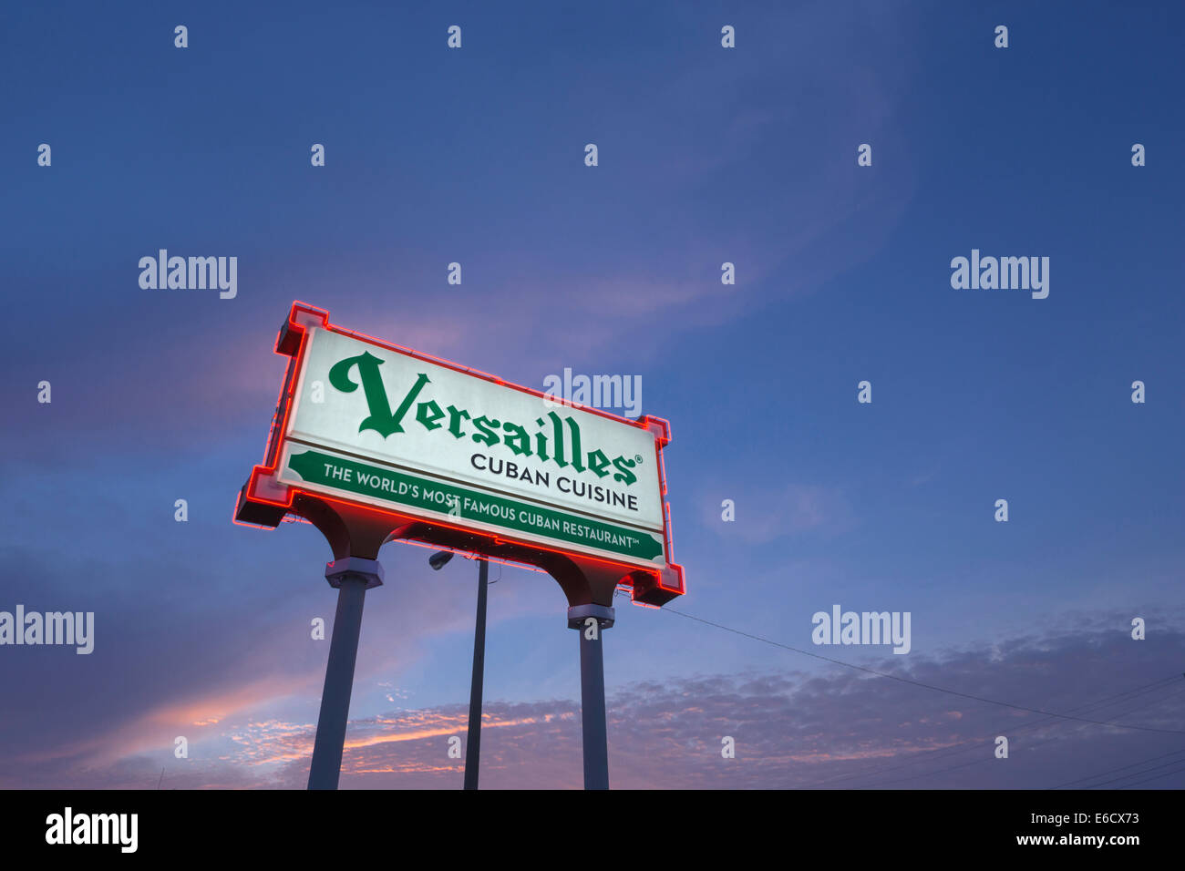 VERSAILLES Cubano Americana segno ristorante SW 8TH STREET Miami Florida USA Foto Stock