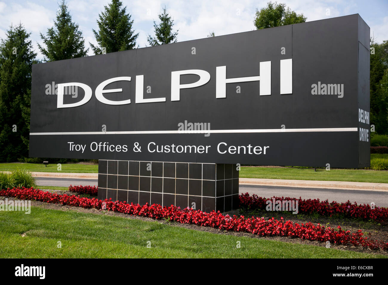 Una risorsa occupata dai pezzi di ricambio auto maker Delphi Automotive in Troy, Michigan. Foto Stock