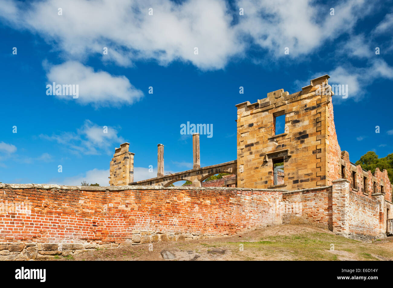 Rovine dell'ospedale di Port Arthur storico sito di prigionia. Foto Stock