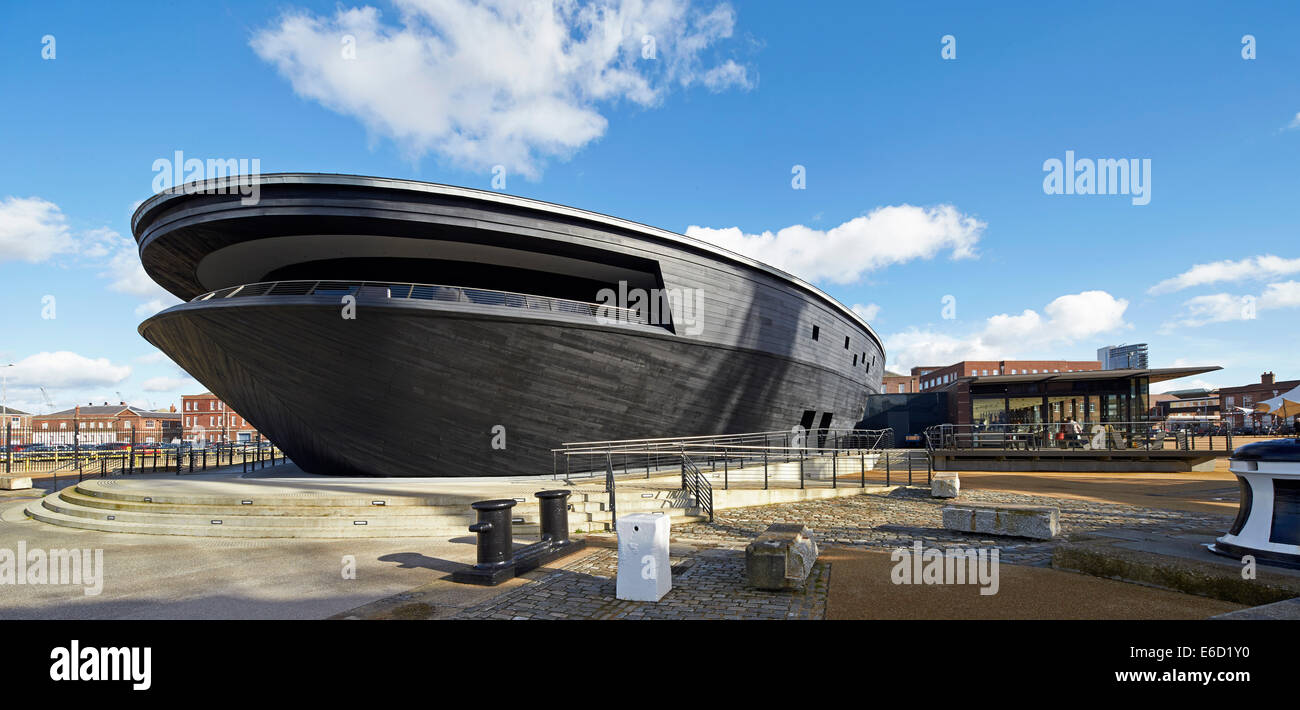 Il Mary Rose Museum, Portsmouth, Regno Unito. Architetto: Pringle Brandon LLP, 2013. Foto Stock