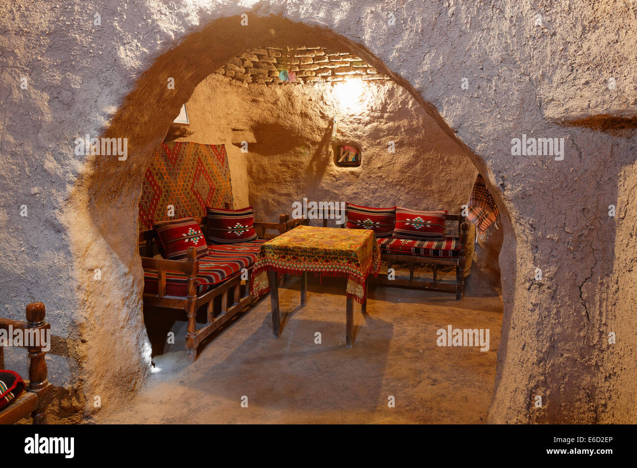 Interno di un trullo-casa di fango, Harran, Provincia di Şanlıurfa, Anatolia sudorientale Regione, Anatolia, Turchia Foto Stock