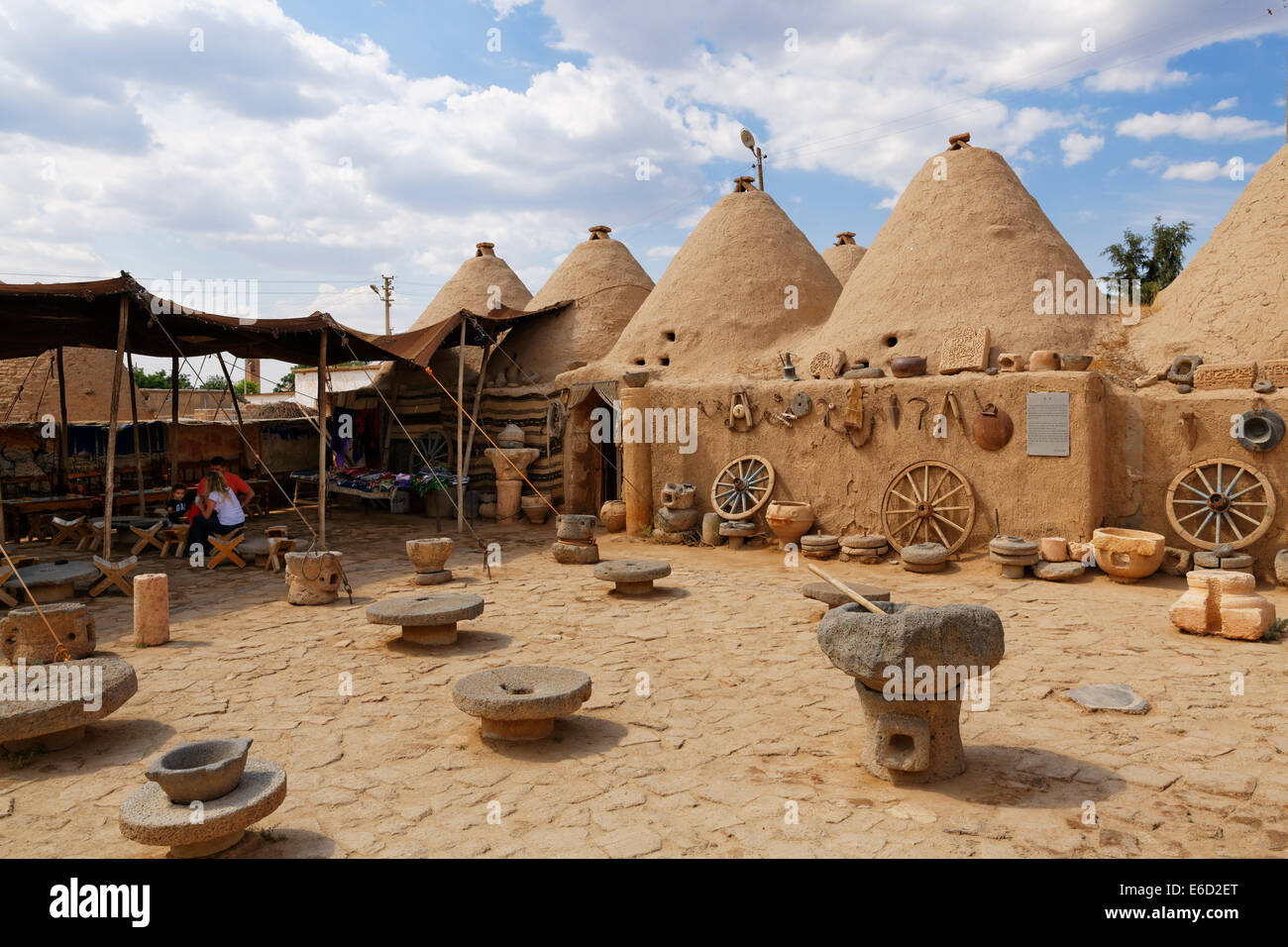 Alveare a forma di mattoni di fango case trulli, Harran, Provincia di Şanlıurfa, Urfa Provincia, Anatolia sudorientale Regione, Anatolia Foto Stock