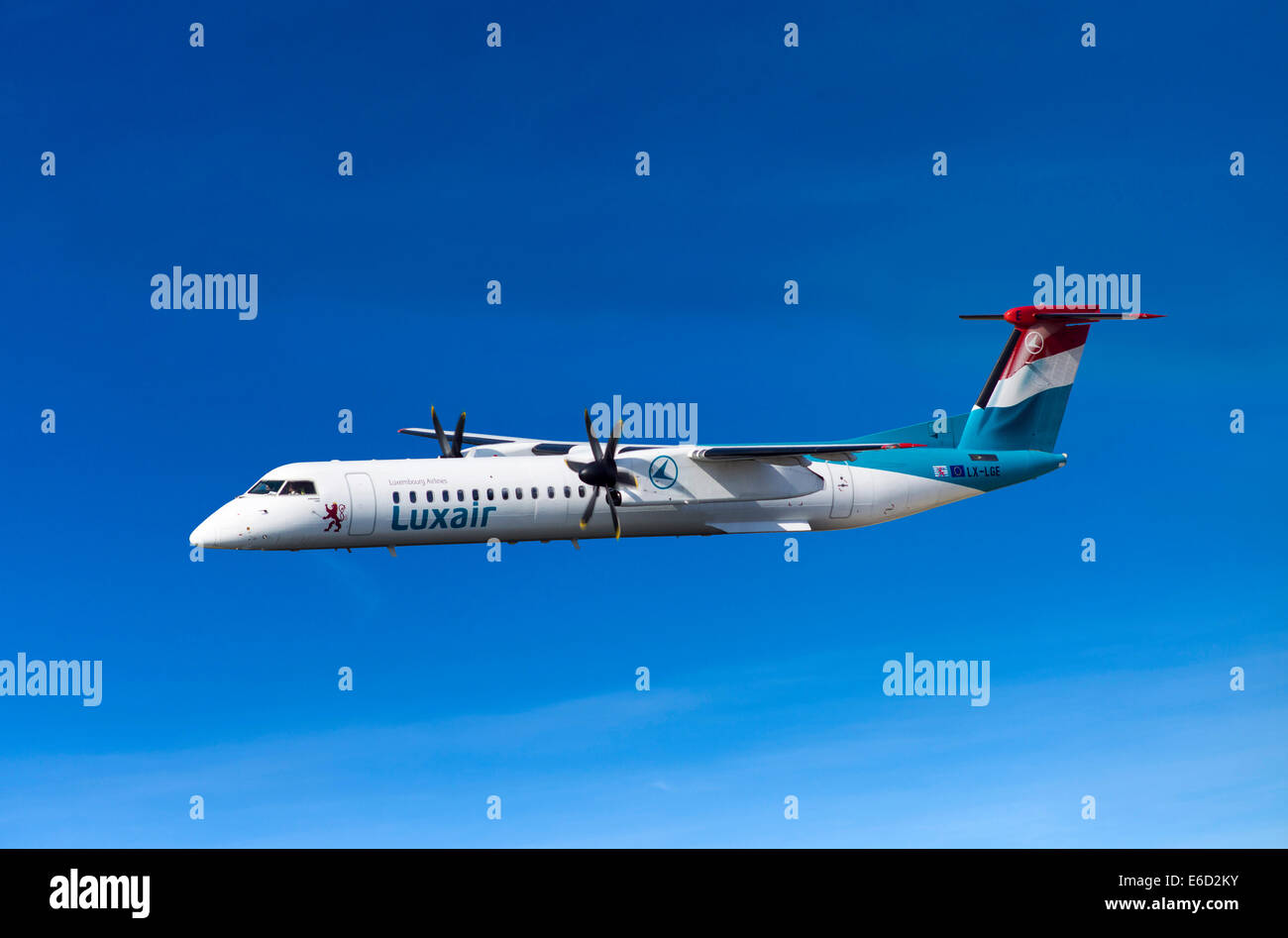 Luxair De Havilland Canada DHC-8-402Q Dash 8 in volo Foto Stock