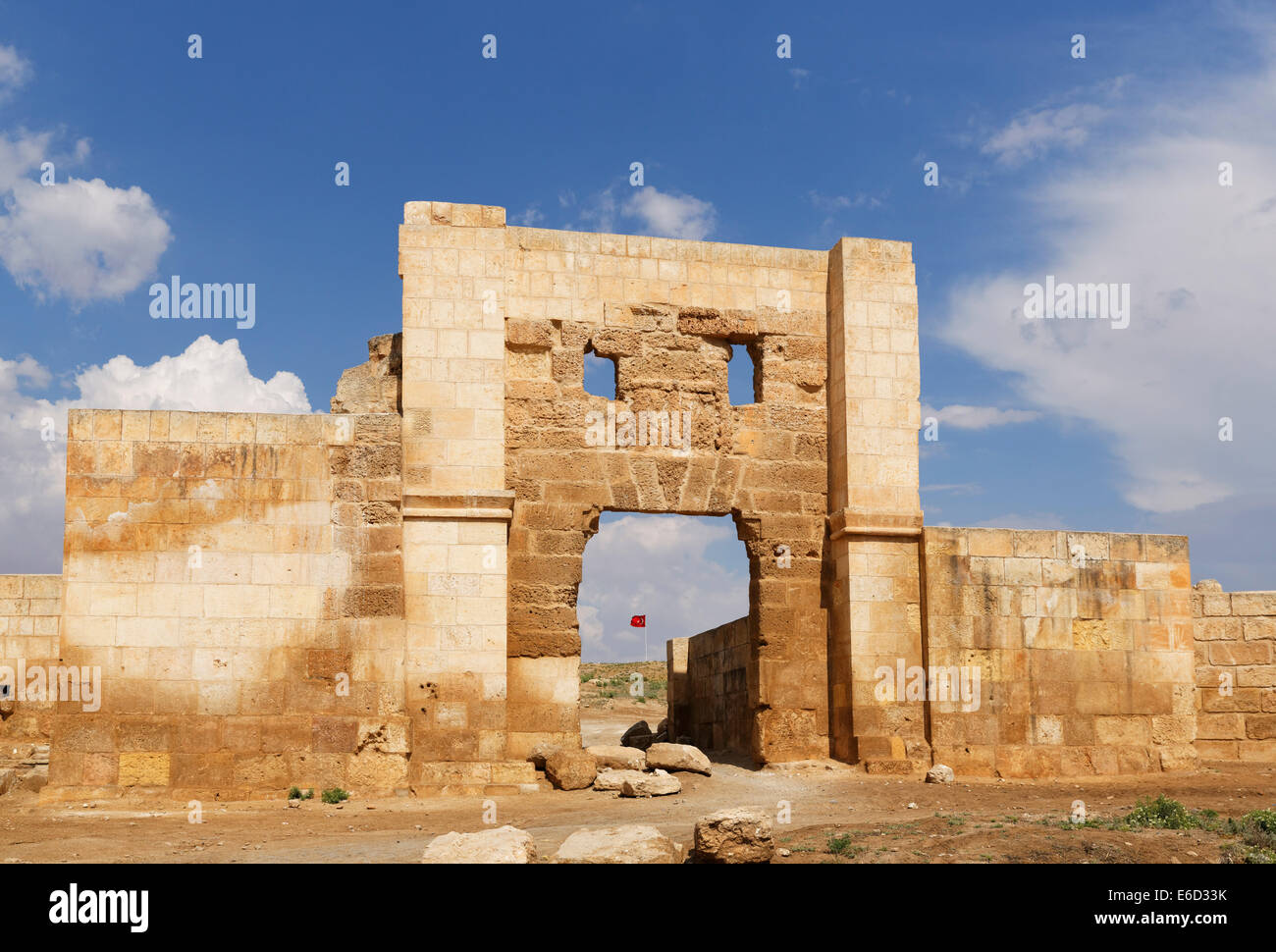 Aleppo-Gate o Halep Kapı, city gate nella città vecchia parete, Harran, Provincia di Şanlıurfa, Urfa Provincia Foto Stock