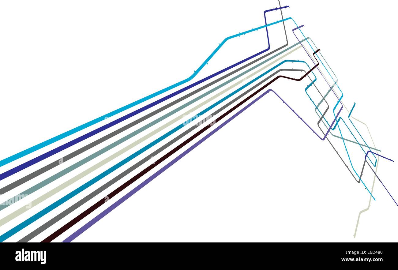 Modificabile disegno vettoriale di un generico sistema di metropolitana con spazio di copia Illustrazione Vettoriale