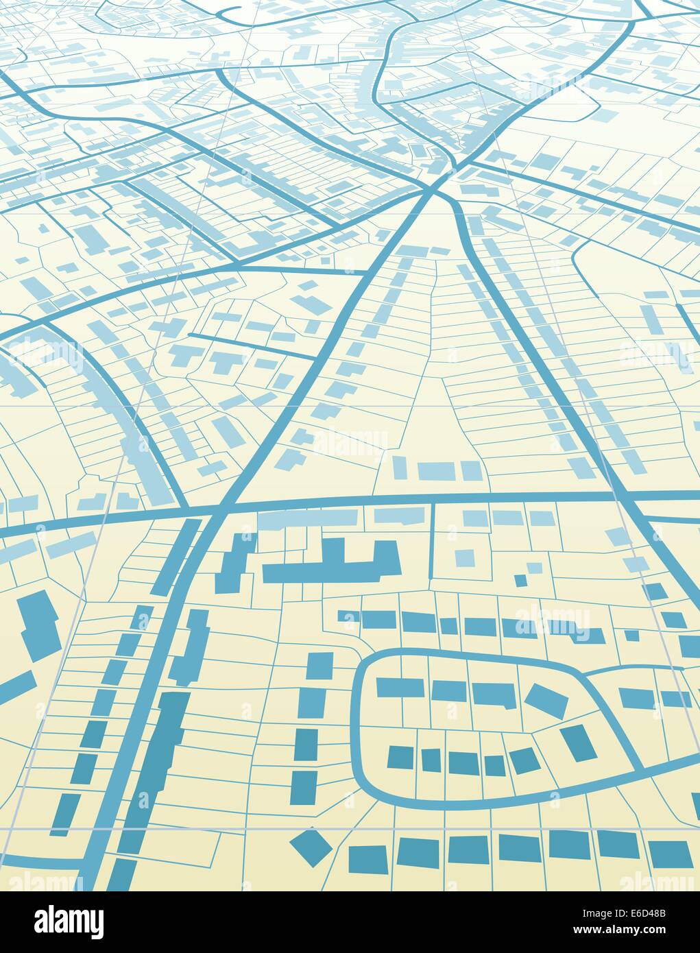 Modificabile illustrazione vettoriale di una generica mappa stradale senza nome Illustrazione Vettoriale
