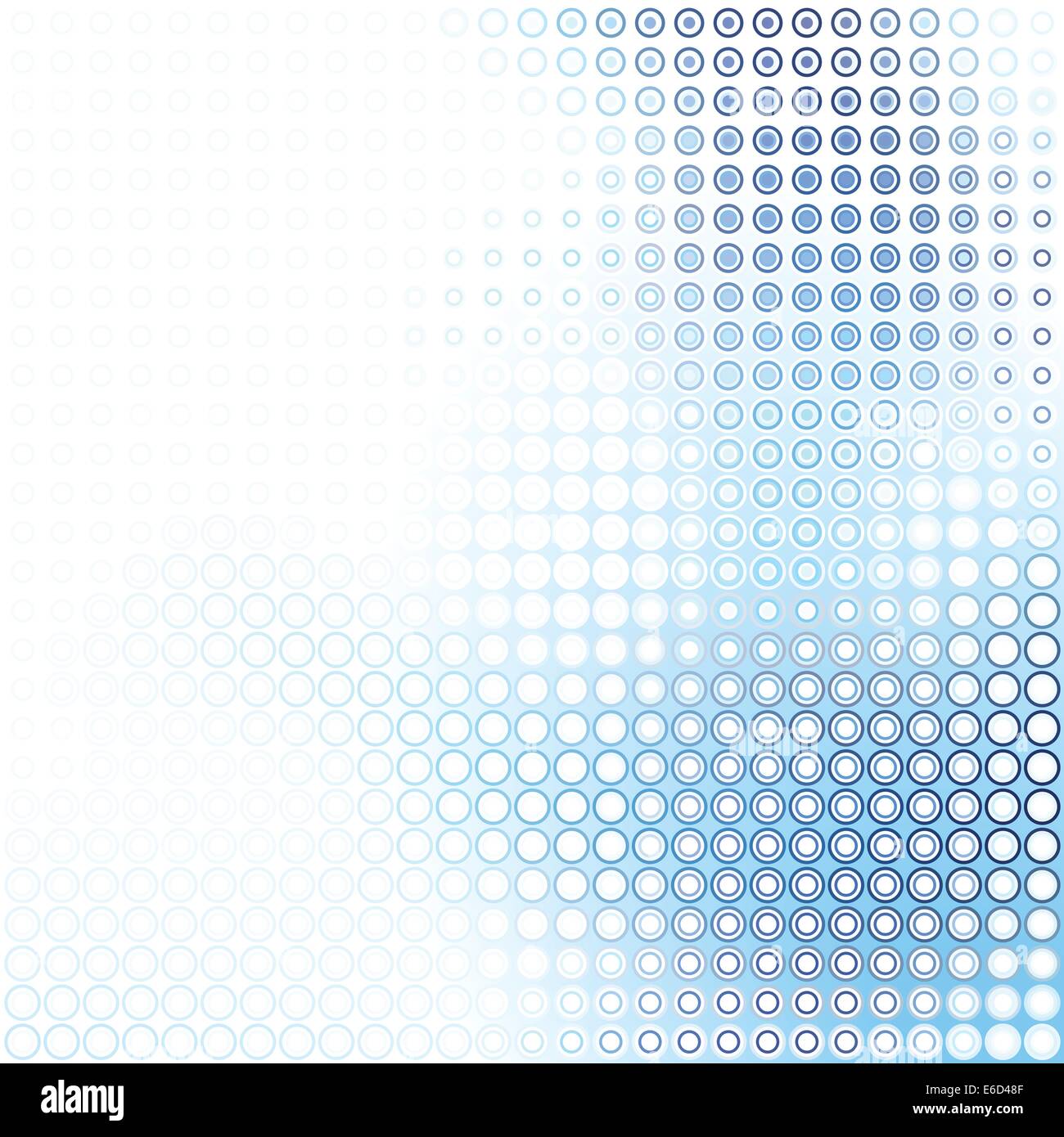 Abstract sfondo vettoriale illustrazione di blu e cerchi bianchi Illustrazione Vettoriale