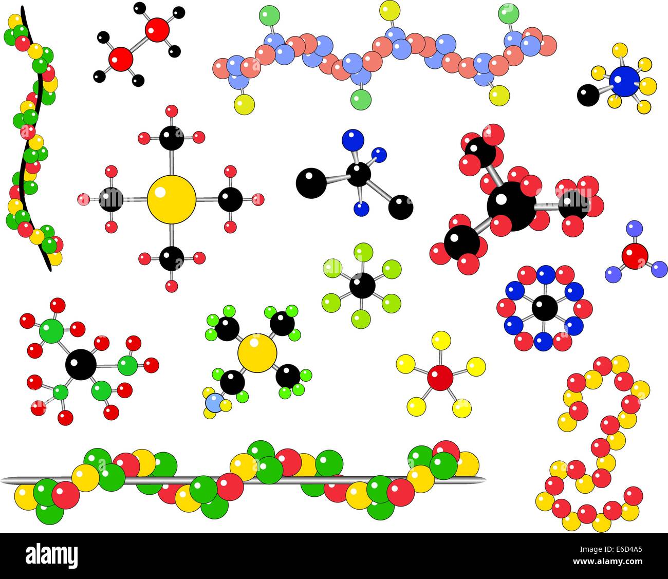 Selezione del vettore molecole generiche e struttura atomica Illustrazione Vettoriale