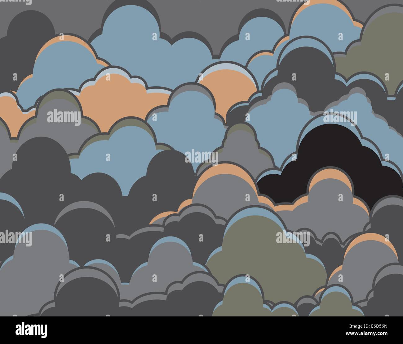 Modificabile illustrazione vettoriale di scure nuvole pesanti Illustrazione Vettoriale