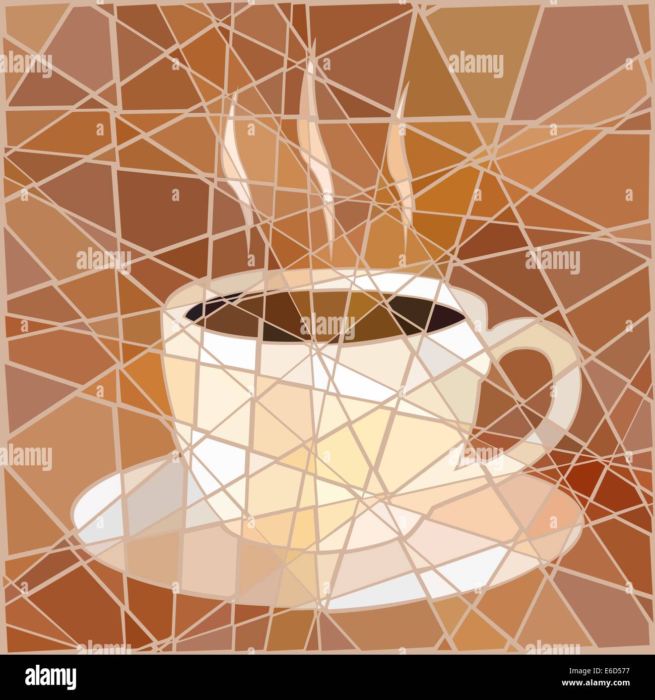Vettoriale modificabile illustrazione mosaico di una tazza di caffè per la cottura a vapore Illustrazione Vettoriale