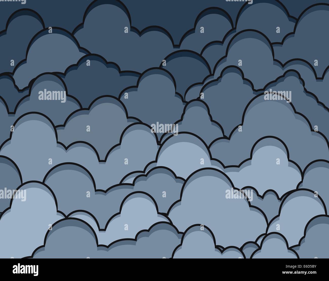 Modificabile illustrazione vettoriale di scure nuvole pesanti Illustrazione Vettoriale