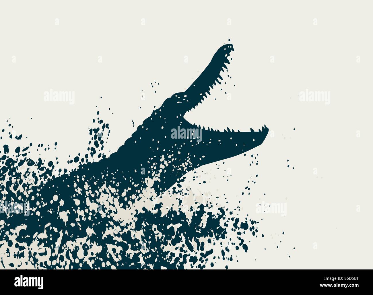 Modificabile illustrazione vettoriale di un coccodrillo lanciare un attacco con il coccodrillo come un oggetto separato Illustrazione Vettoriale