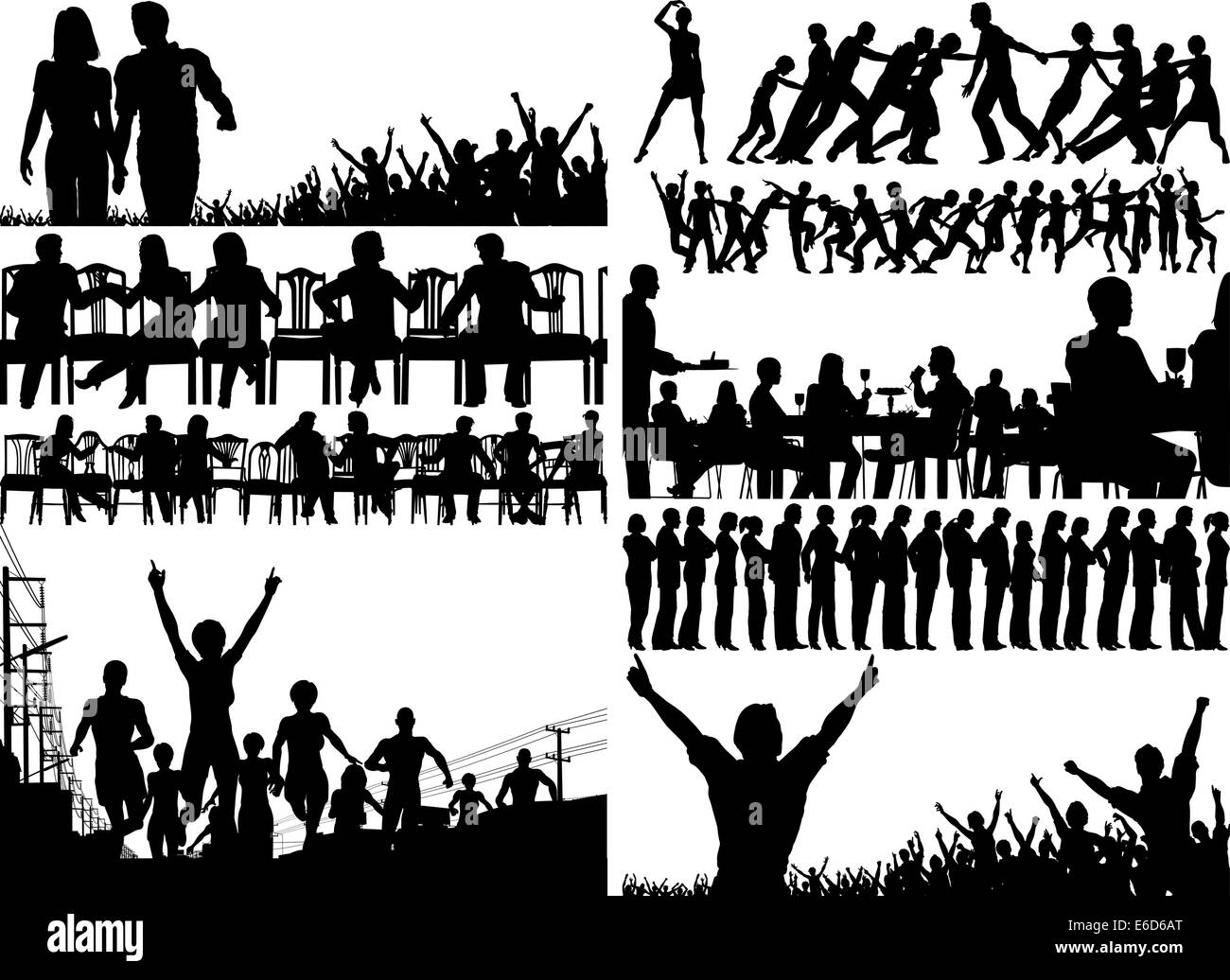 Set di vettoriale modificabile illustrazioni di primo piano delle persone con tutte le figure come elementi separati Illustrazione Vettoriale