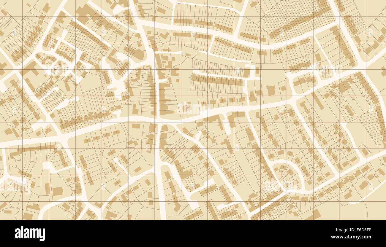 Vettoriale modificabile mappa illustrata di alloggiamento in una generica città senza nome Illustrazione Vettoriale