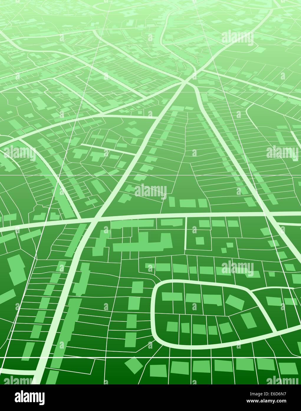 Modificabile illustrazione vettoriale di un generico green street mappa senza nome Illustrazione Vettoriale