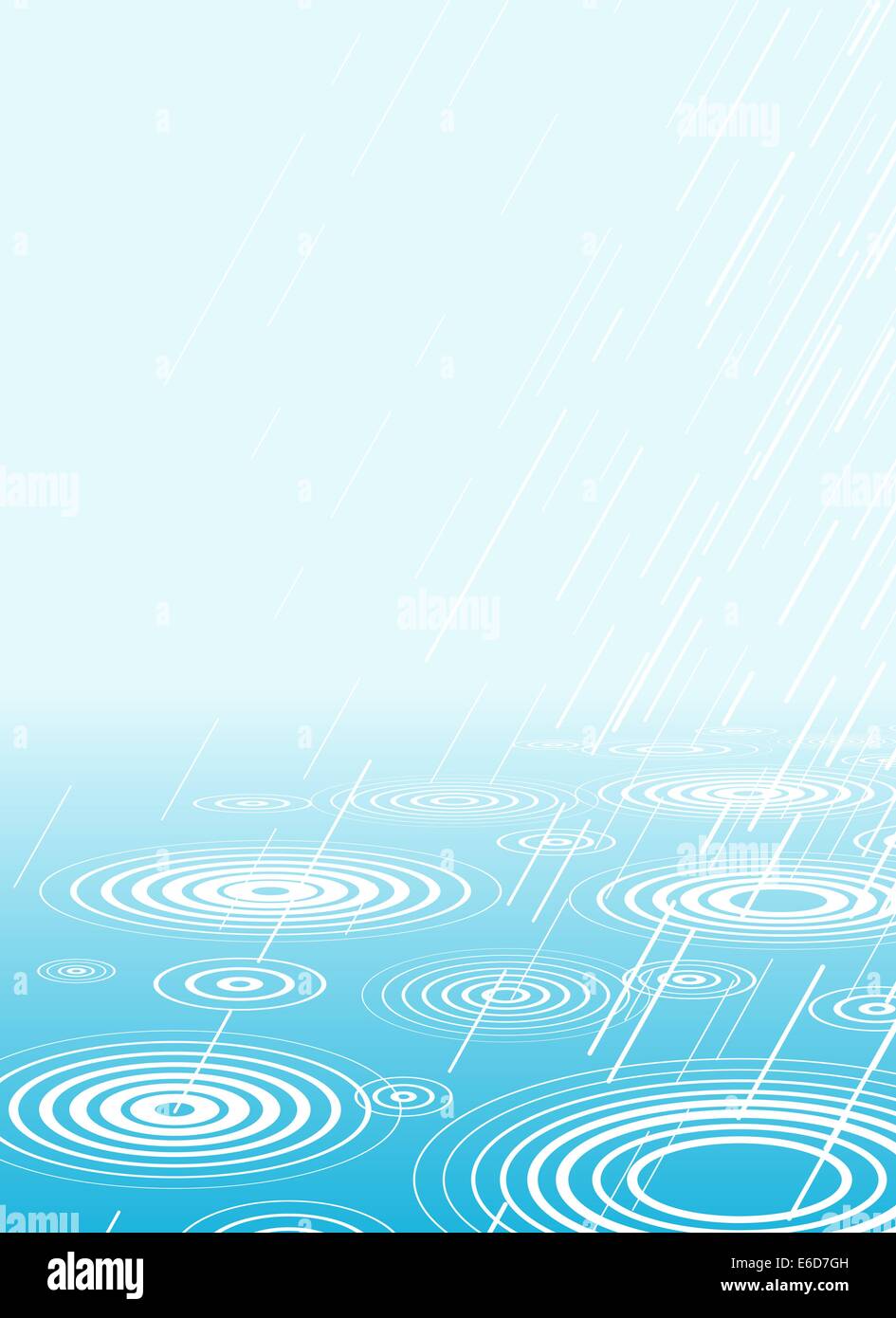 Modificabile illustrazione vettoriale di pioggia caduta in acqua con copy-spazio Illustrazione Vettoriale