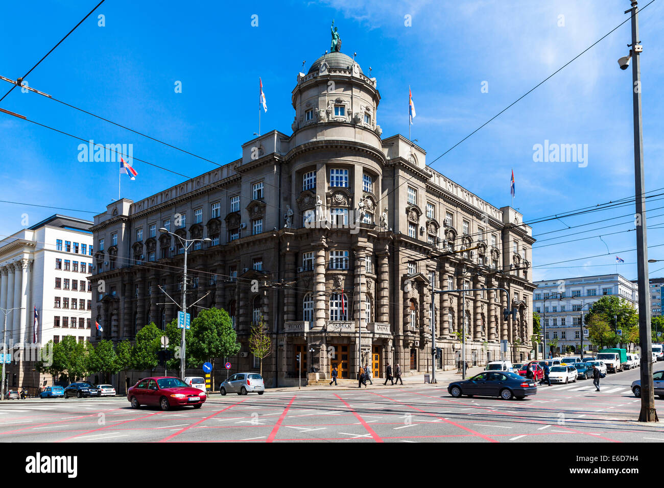 La Serbia, Belgrad, Novi Beograd, Savski Venac, palazzo del governo della Repubblica di Serbia Foto Stock