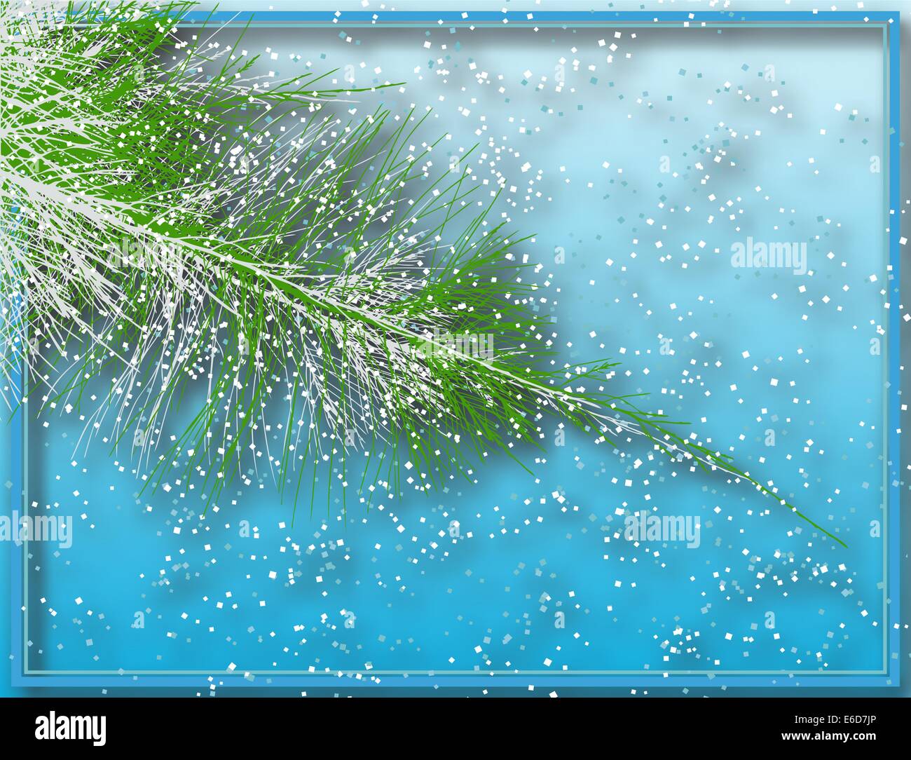 Modificabile illustrazione vettoriale di una scintillante albero di Natale ramo con ombreggiatura di sfondo realizzato utilizzando un gradiente mesh Illustrazione Vettoriale