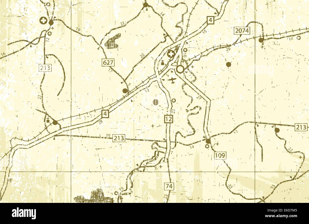 Modificabile illustrazione vettoriale di un vecchio generico roadmap Illustrazione Vettoriale