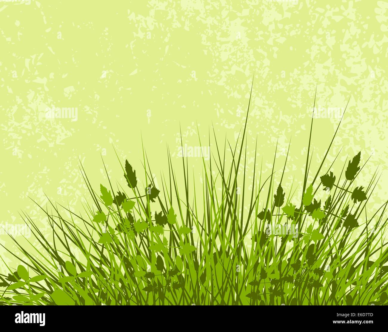 Modificabile illustrazione vettoriale di vegetazione erbosa con grunge e vegetazione come strati separati Illustrazione Vettoriale