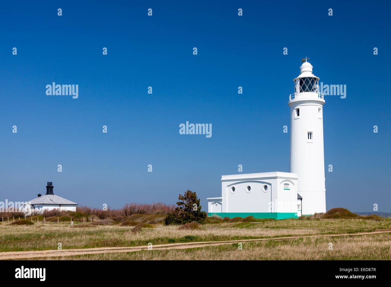 Il 1867 Hurst Point Lighthouse vicino Milford-su-Mare si trova a Hurst punto nella contea di Hampshire Foto Stock