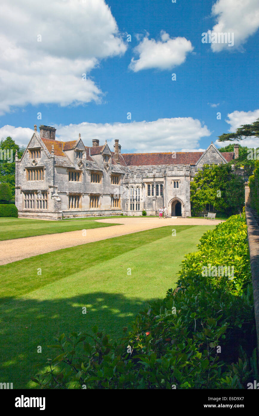 Il fronte sud e ala ovest della casa Athelhampton, Dorset, England, Regno Unito Foto Stock