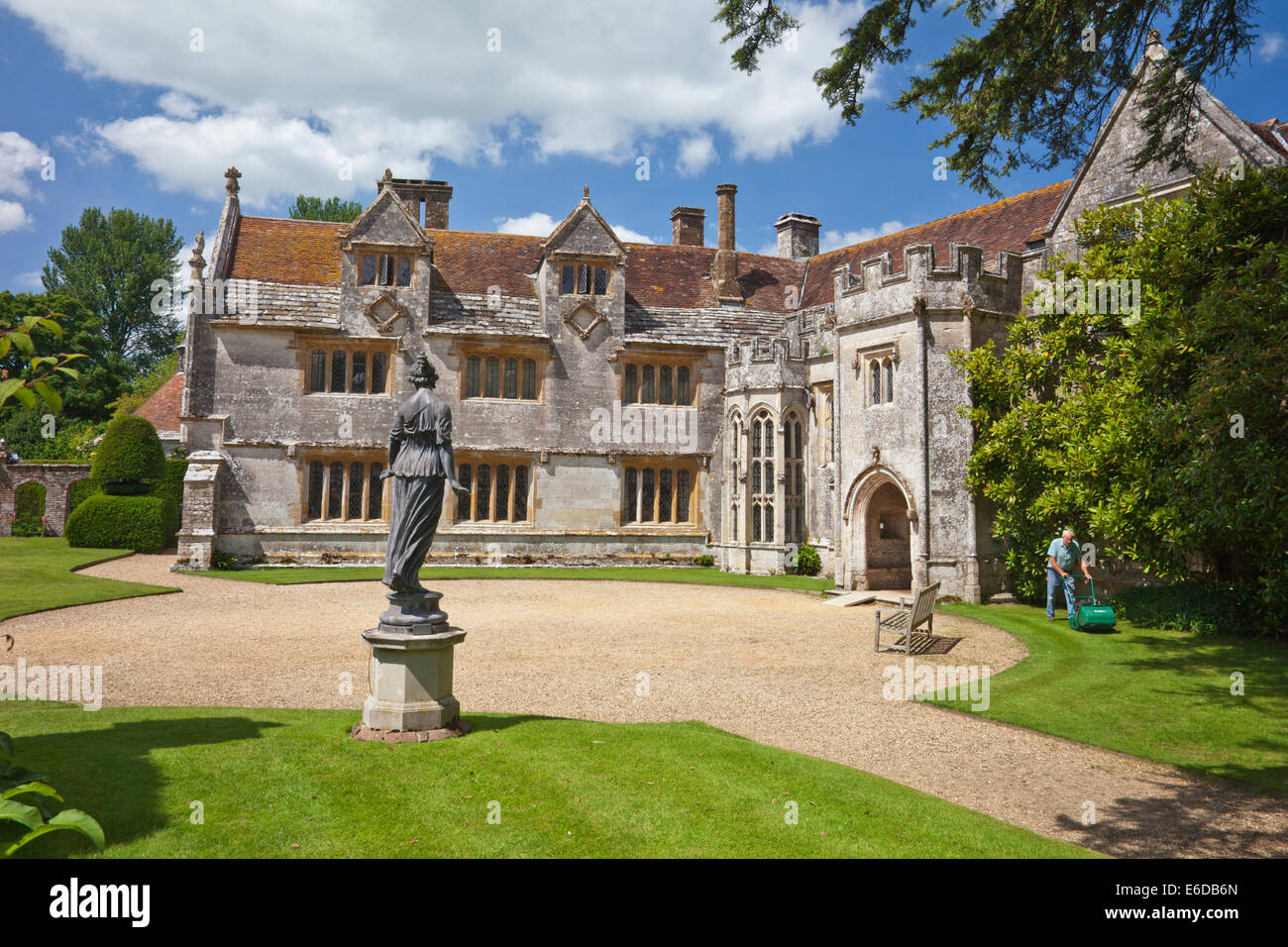 Il fronte sud e ala ovest della casa Athelhampton, Dorset, England, Regno Unito Foto Stock