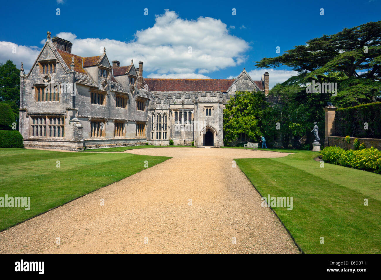 Il fronte sud e ala ovest della casa Athelhampton, Dorset, England, Regno Unito Foto Stock