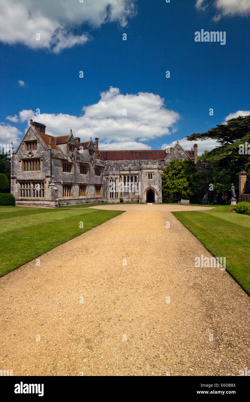 Il fronte sud e ala ovest della casa Athelhampton, Dorset, England, Regno Unito Foto Stock