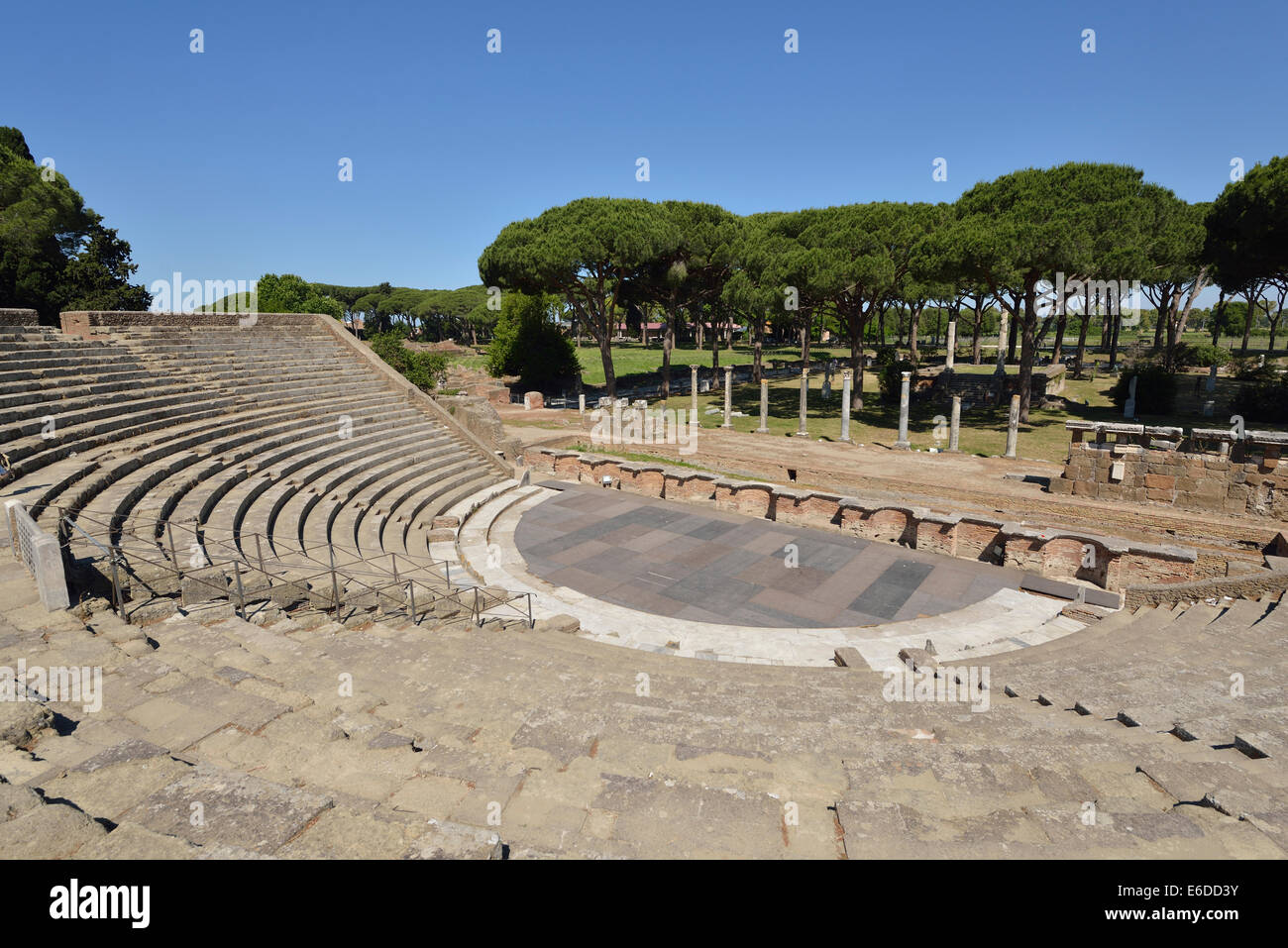 Antico anfiteatro di Ostia Antica Roma Italia Foto Stock