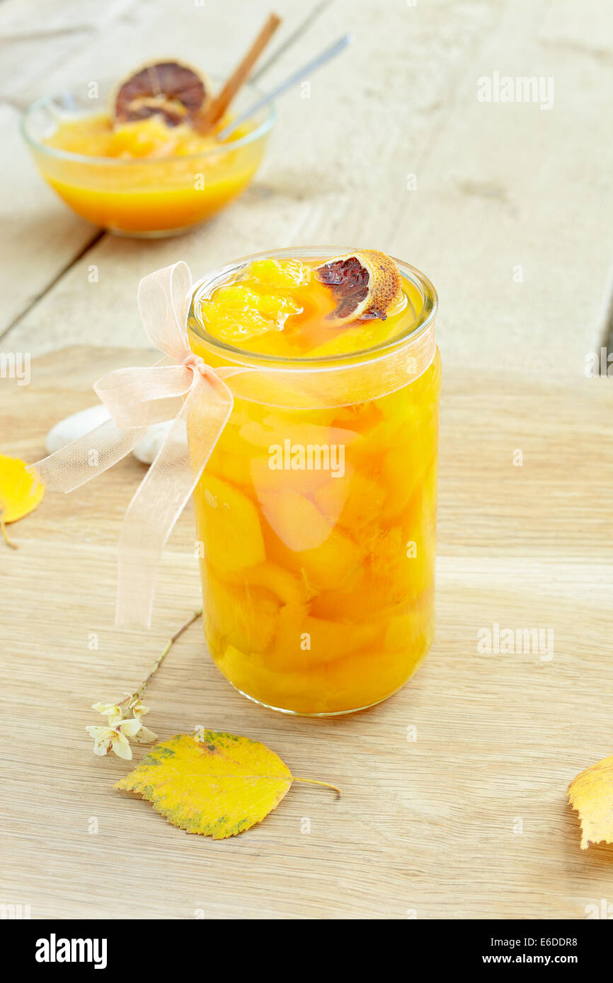 confettura di pesche Foto Stock