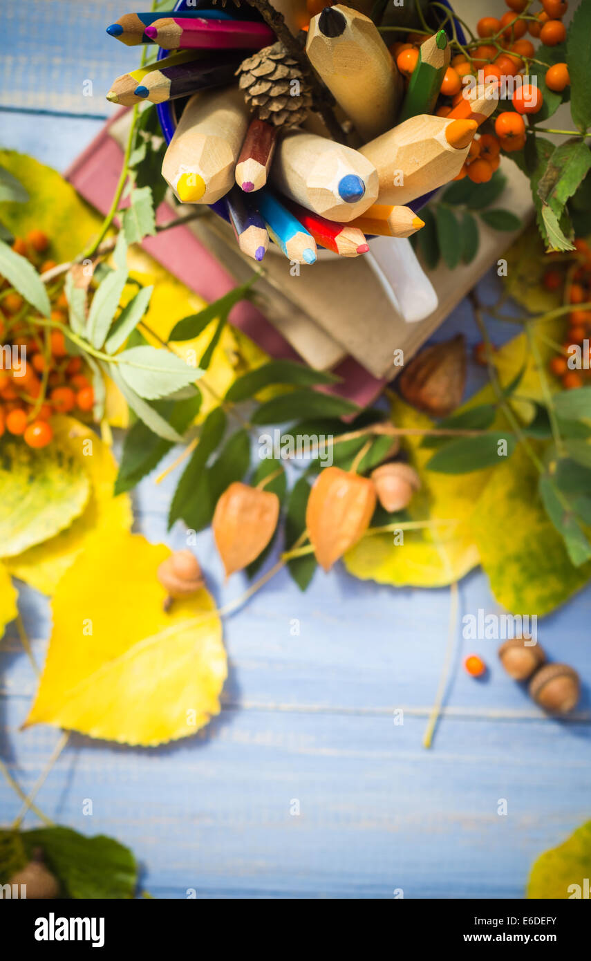 Autunno sfondo: il concetto di ritorno a scuola Foto Stock