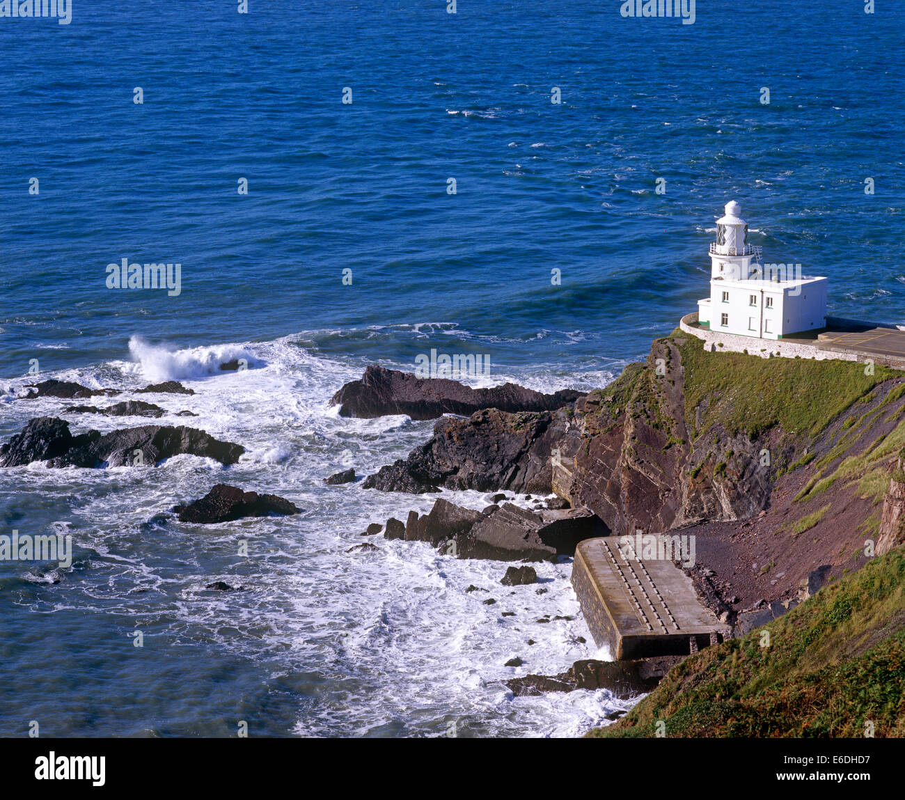 Hartland Point lighthouse nel Devon Regno Unito Foto Stock