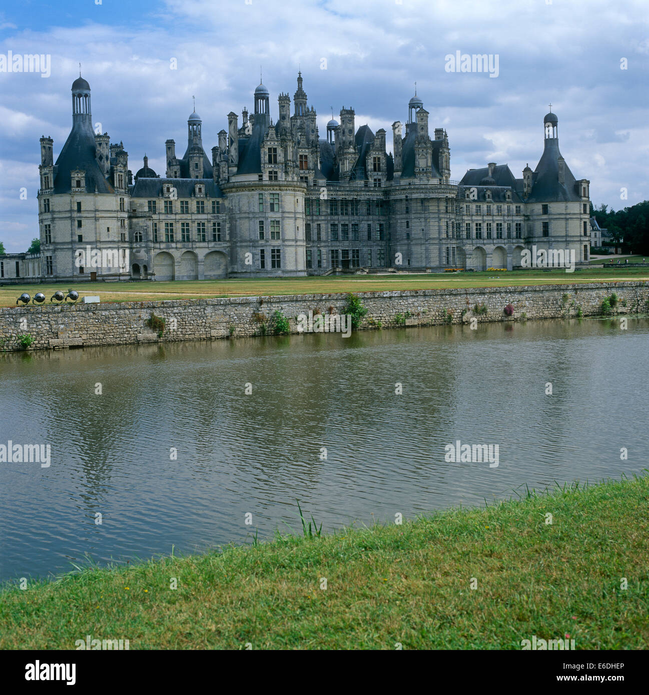 Chateau de Chambord nella Valle della Loira in Francia Foto Stock