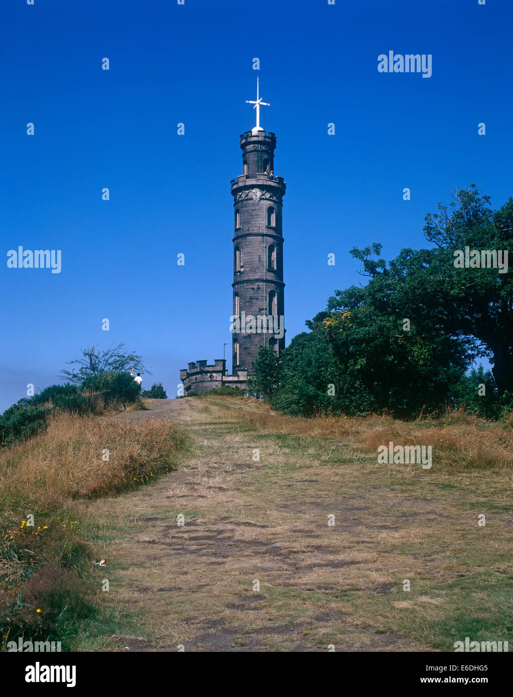 Il Monumento Nelson a Edimburgo in Scozia UK Foto Stock