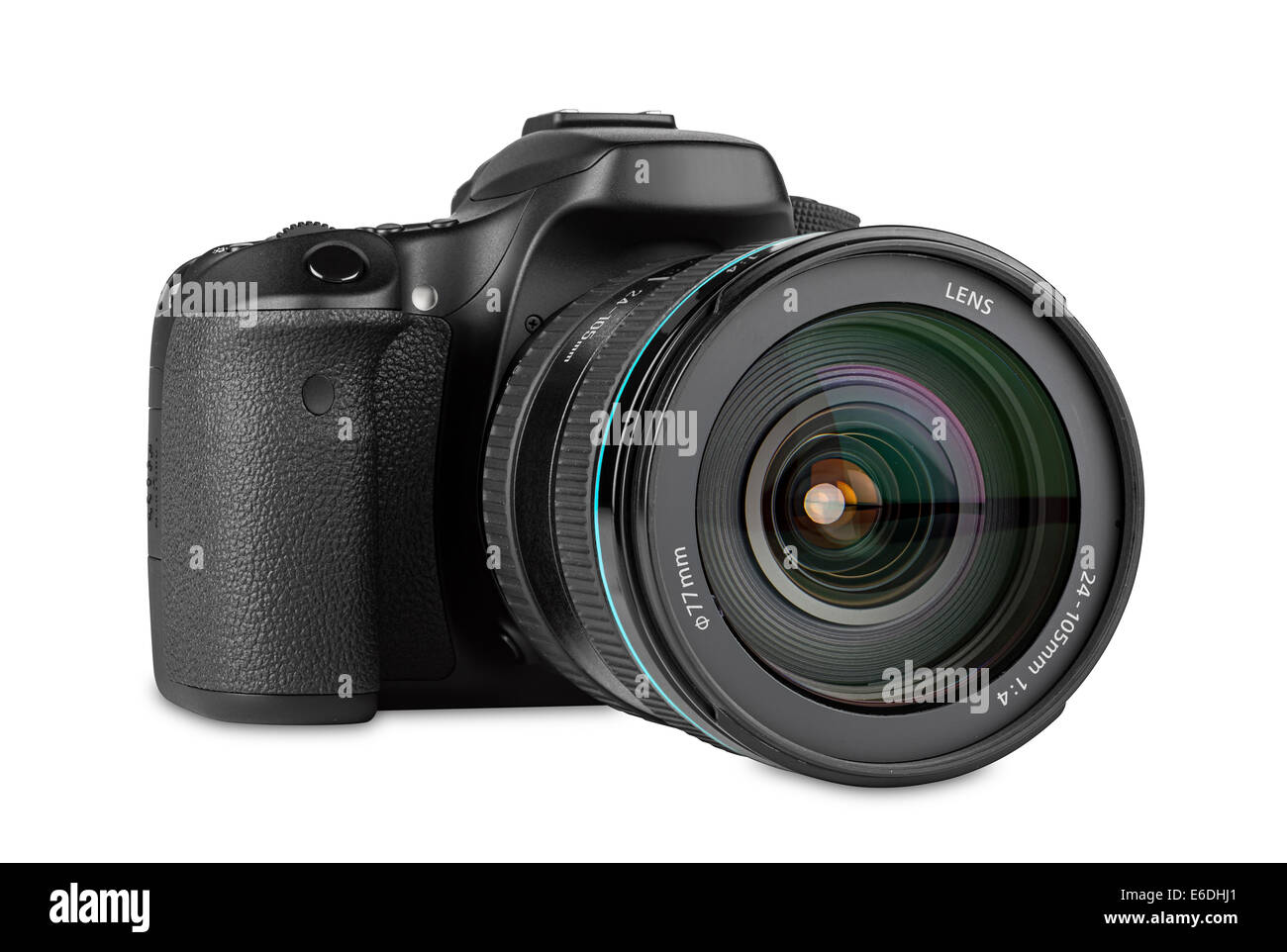 Fotocamera reflex digitale con obiettivo zoom montato Foto Stock