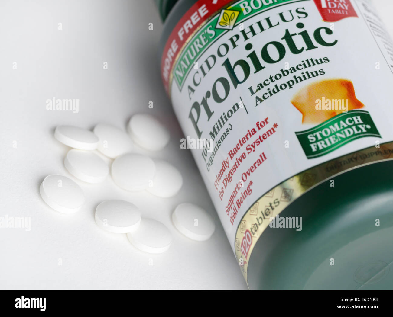 Supplemento probiotici pillole Foto Stock