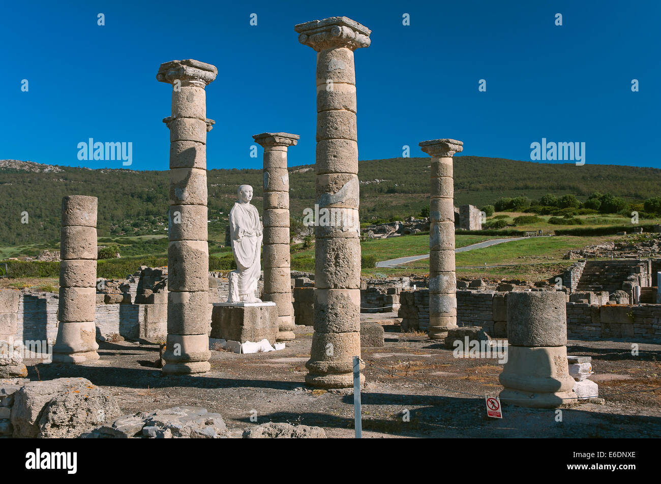Le rovine romane di Baelo Claudia -2secolo BC- Basilica, Tarifa, Cadice provincia, regione dell'Andalusia, Spagna, Europa Foto Stock