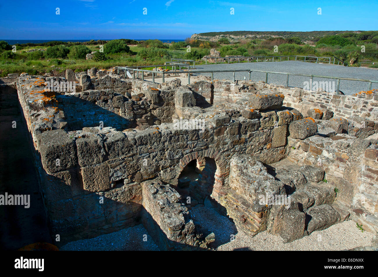 Le rovine romane di Baelo Claudia -2secolo BC- therm, Tarifa, Cadice provincia, regione dell'Andalusia, Spagna, Europa Foto Stock