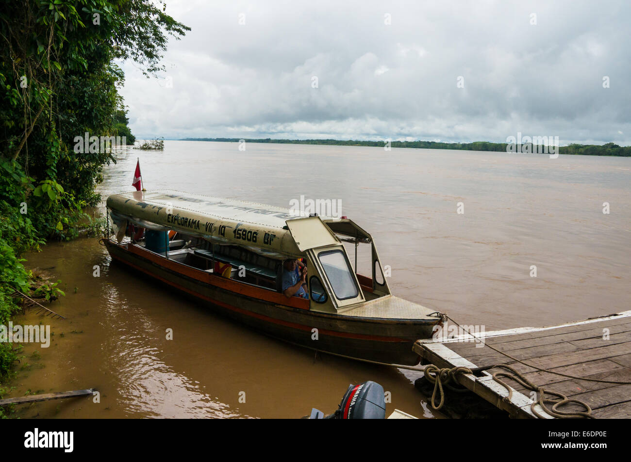 Fiume del Amazon tour in barca Explorama Ceiba Tops Foto Stock