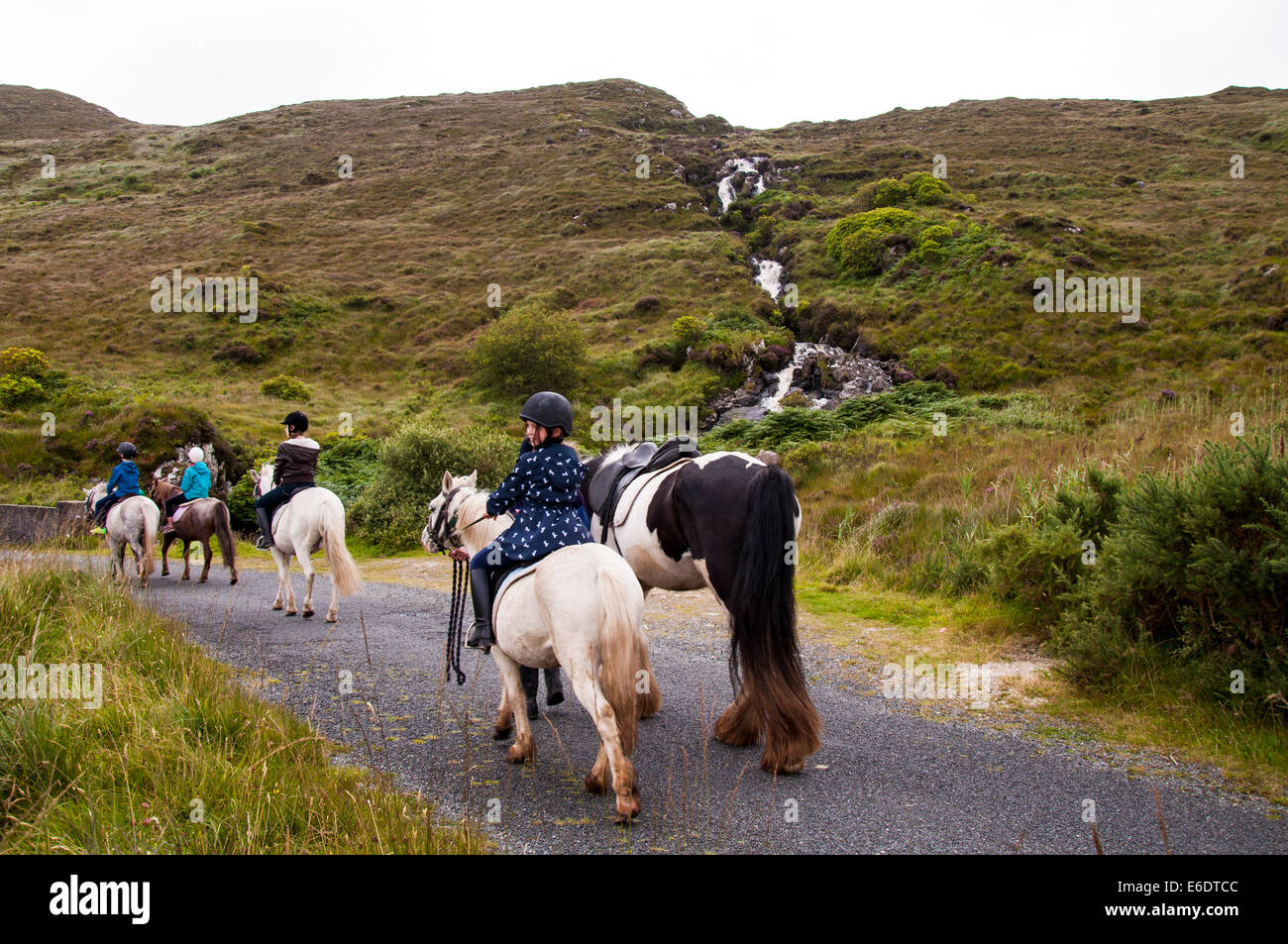 Dunlewey Centro Trekking County Donegal Irlanda escursioni a cavallo Foto Stock