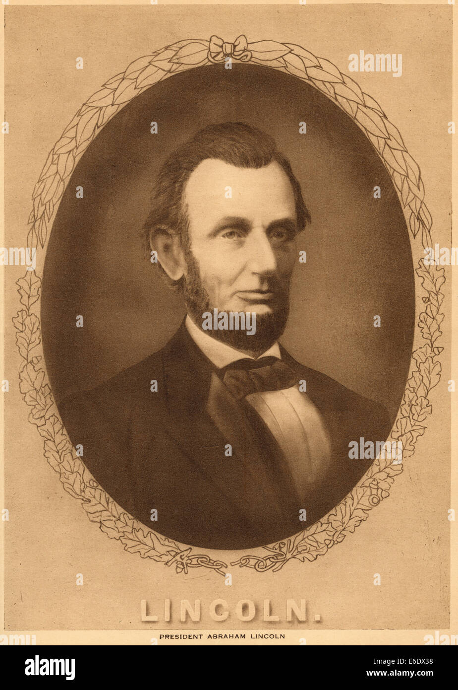 Abraham Lincoln, sedicesimo presidente degli Stati Uniti, Ritratto, 1860's Foto Stock