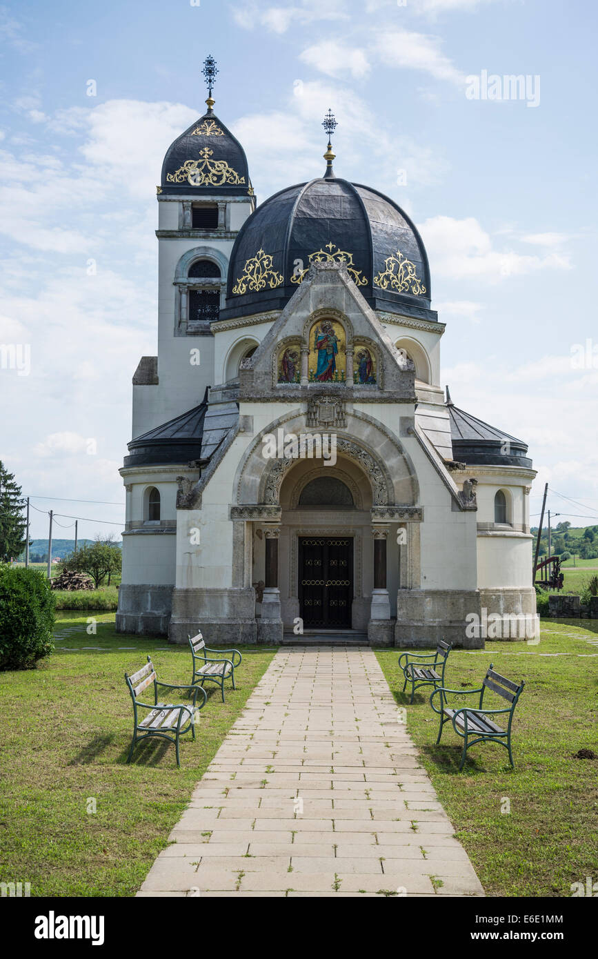 Neo-Byzantine chiesa greco-cattolica dell'Annunciazione, Strmec Pribicki, Krasic, Žumberak, Croazia Foto Stock